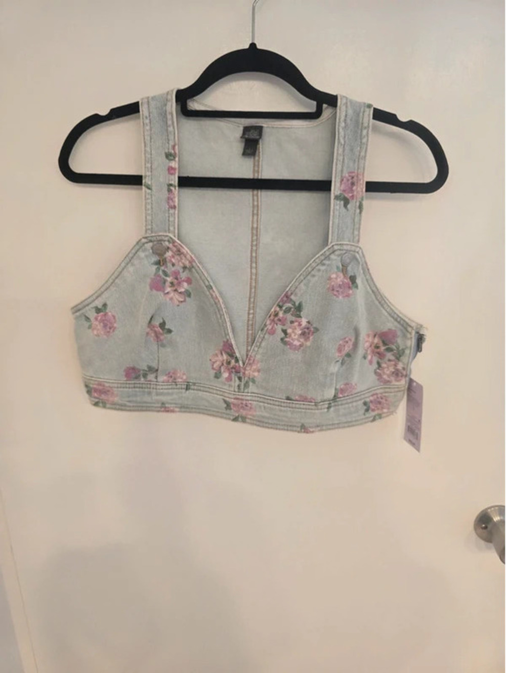 Denim floral top